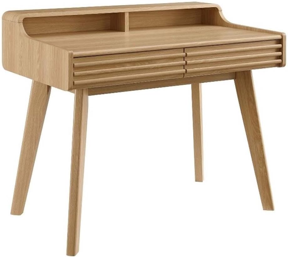 Modway Render Mid-Century Modern Writing Desk in Walnut