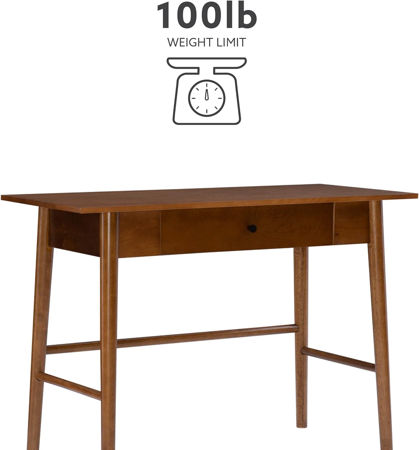 Melissa Mid Century Walnut Desk by Linon
