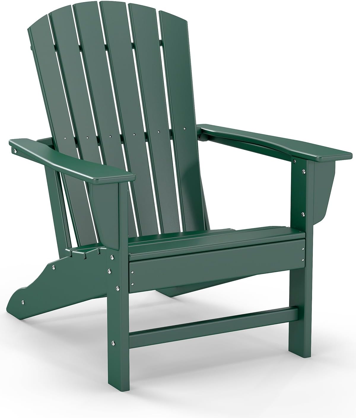 GREENVINES Adirondack Chairs Set of 4 | HDPE Plastic | Oversized Fire Pit Chair | All Weather | Grey | Poly Lumber | for Outdoor Deck Backyard Patio Garden