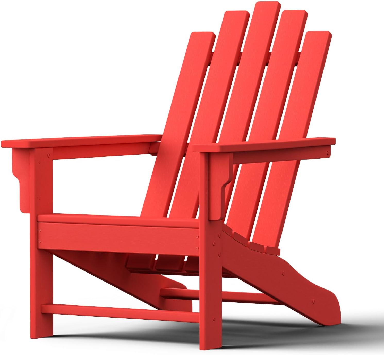 YARDCOM Adirondack Chair, 110°Ergonomics Plastic Extra Tall Adirondack Chairs, HDPE All-Weather Plastic Patio Outdoor Chair, High Foamed Polyethylene Fire Pit Chair(Natural)