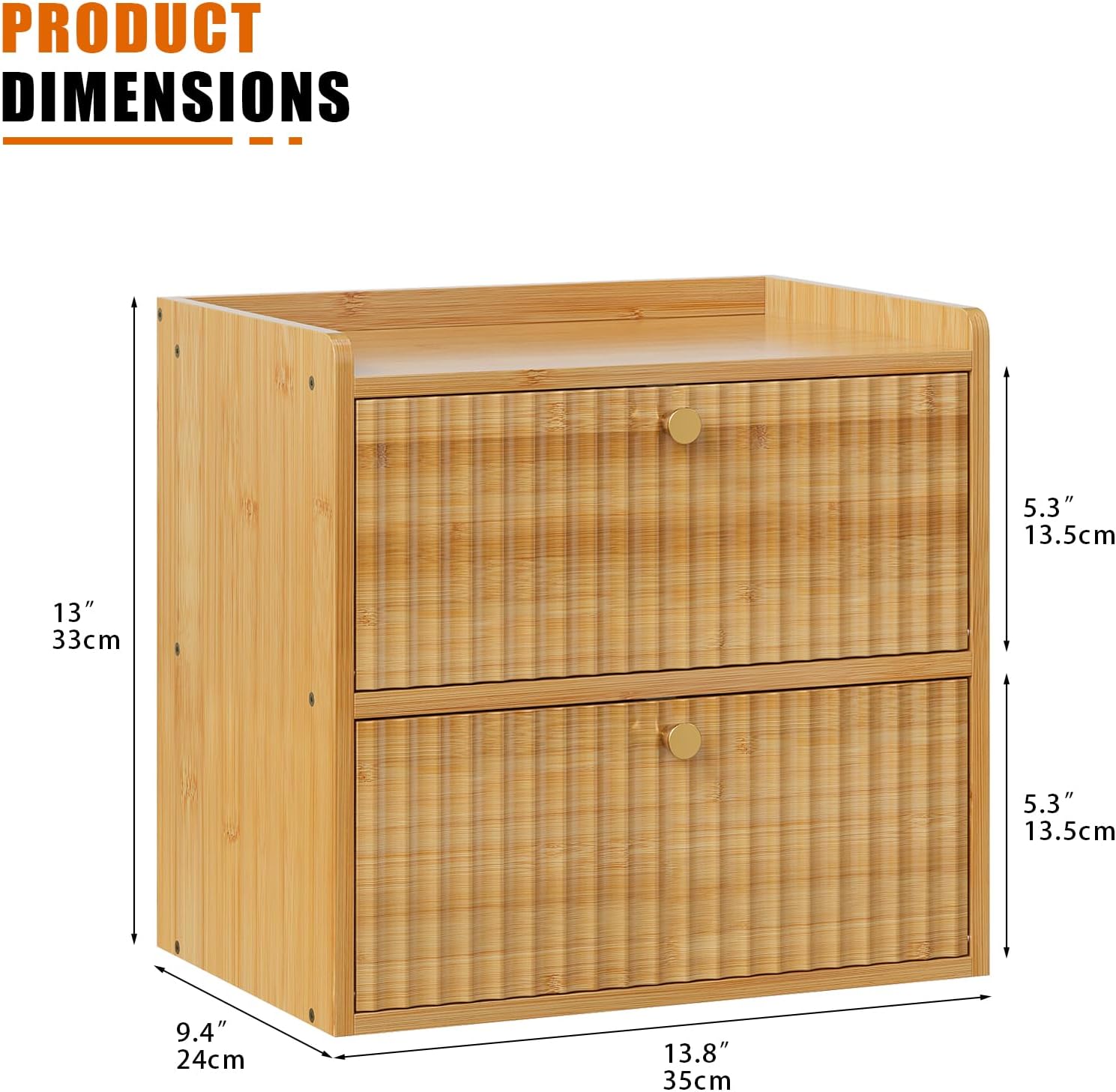 Trironsun Rustic Bread Box for Kitchen Countertop Bamboo Bread Storage Container Bin Double Layer BreadBox Farmhouse Large Capacity Food Organizer (Natural Bamboo)