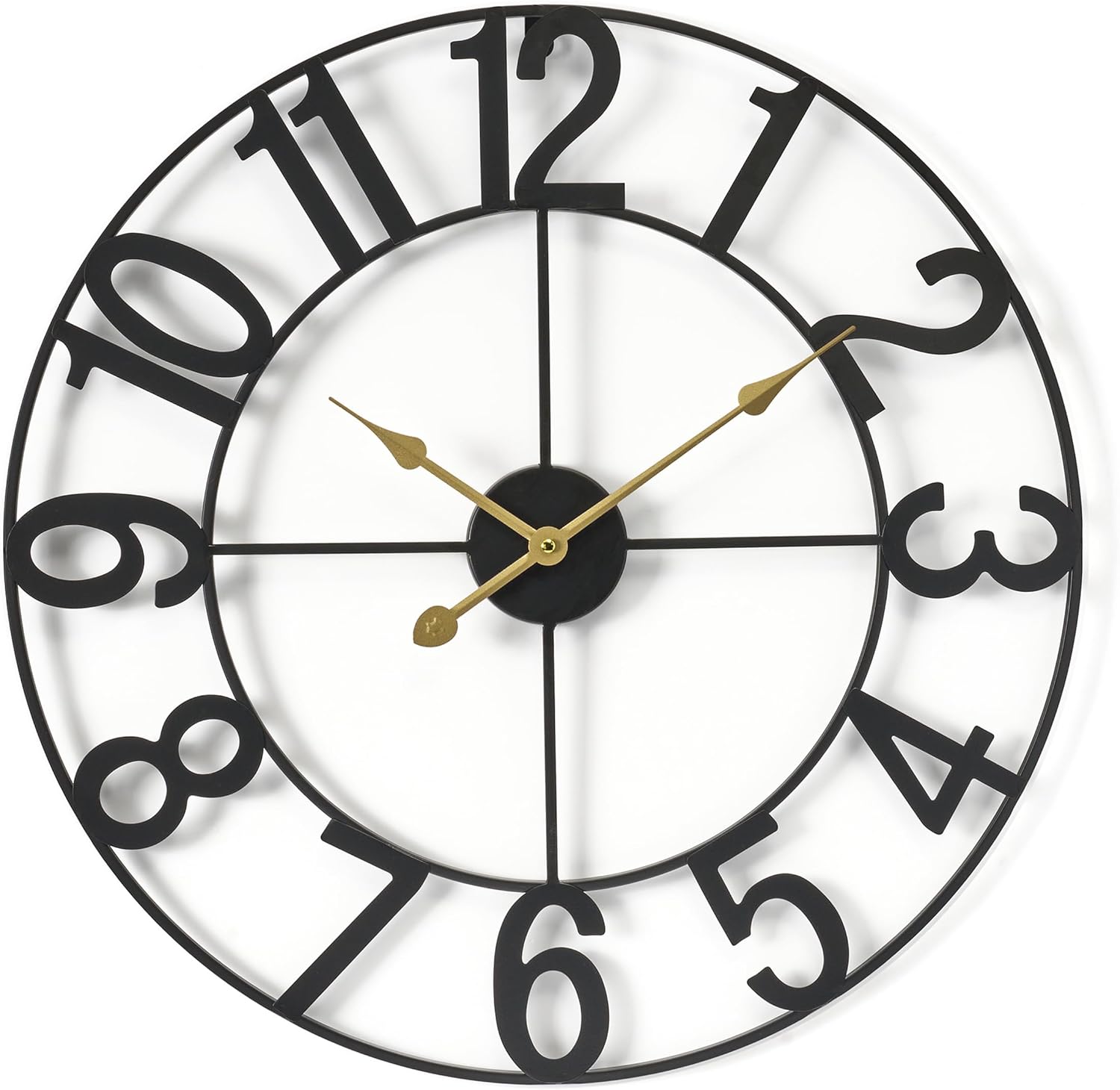 Sorbus Large Wall Clock for Living Room Decor - Wall Clock for Kitchen - 32 inch Big Wall Clock Decorative - Metal Wall Art - Analog Large Clock for Bedroom, Home, Kitchen, Office, Wall Decor (Black)