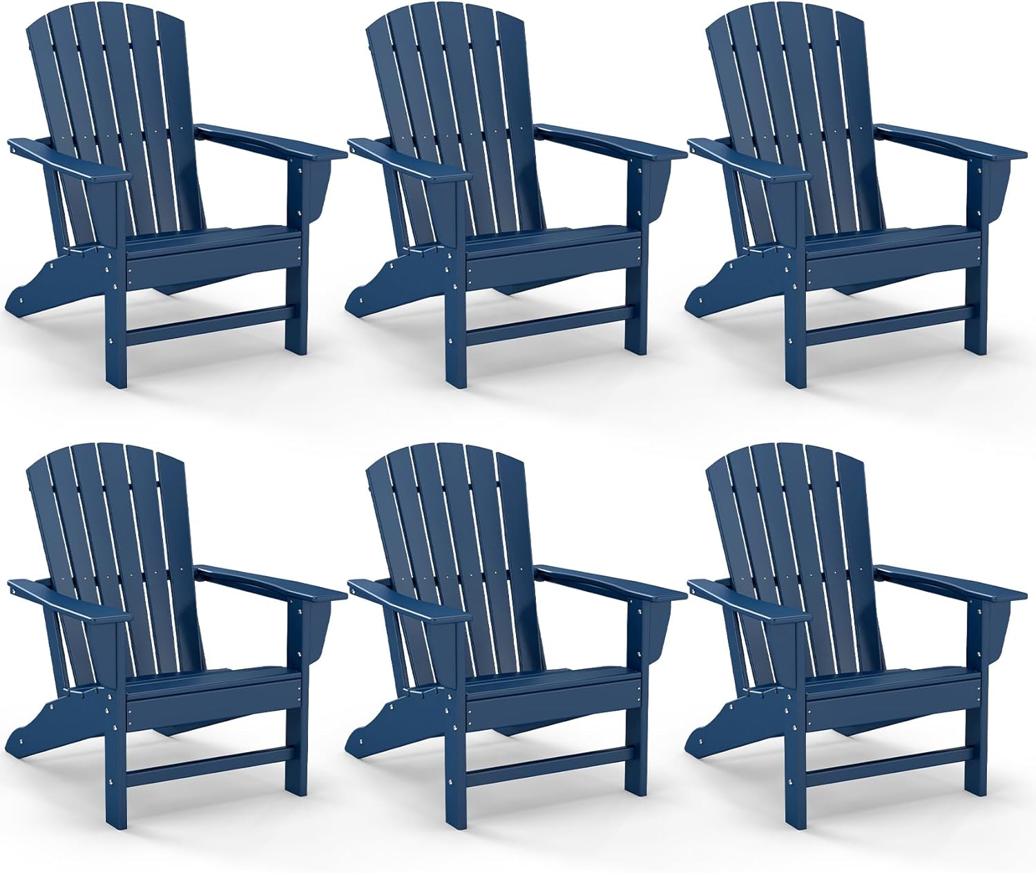 GREENVINES Adirondack Chairs Set of 4 | HDPE Plastic | Oversized Fire Pit Chair | All Weather | Grey | Poly Lumber | for Outdoor Deck Backyard Patio Garden