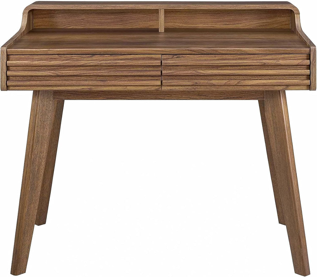 Modway Render Mid-Century Modern Writing Desk in Walnut