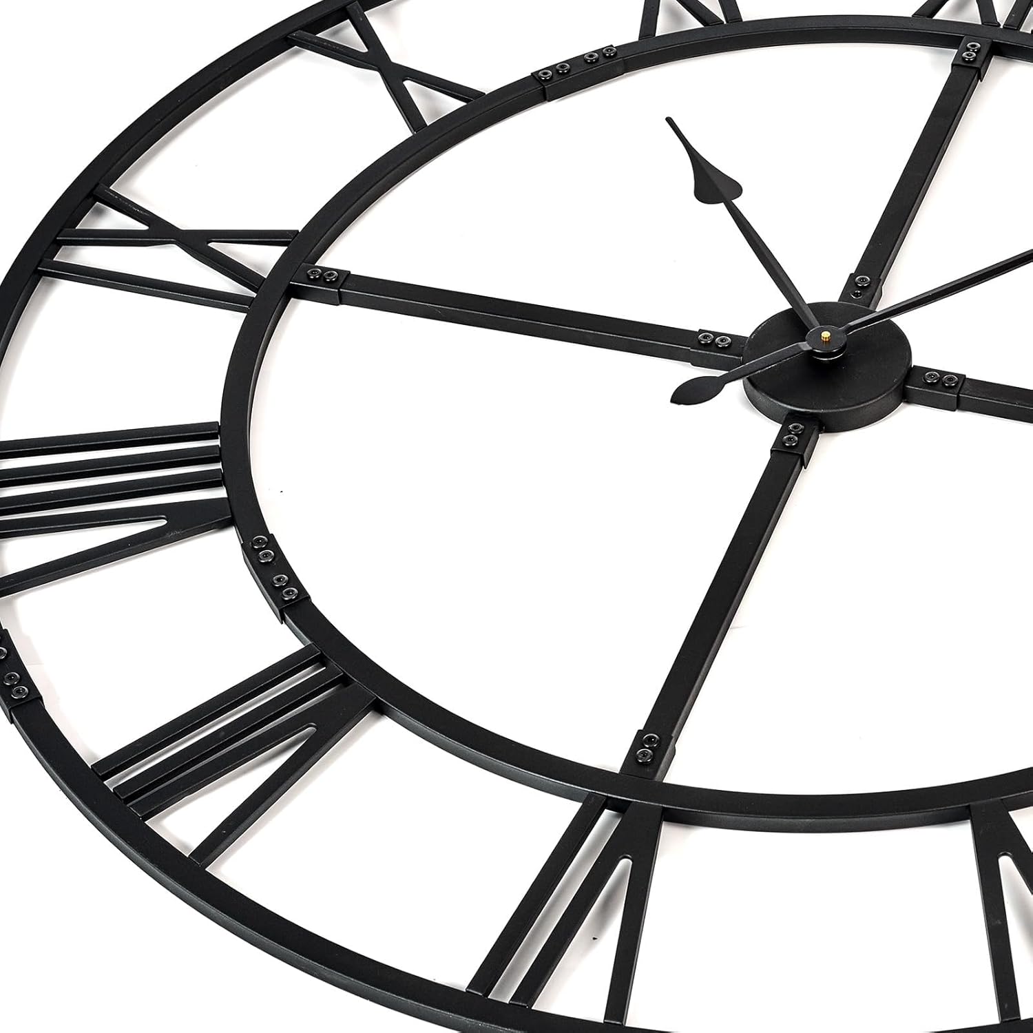 Ohweog Extra Large 40 Inch Wall Clock for Living Room Decor – Silent Non-Ticking Modern Farmhouse Wall Clock, Oversized Decorative Metal Roman Numeral Clock, Black